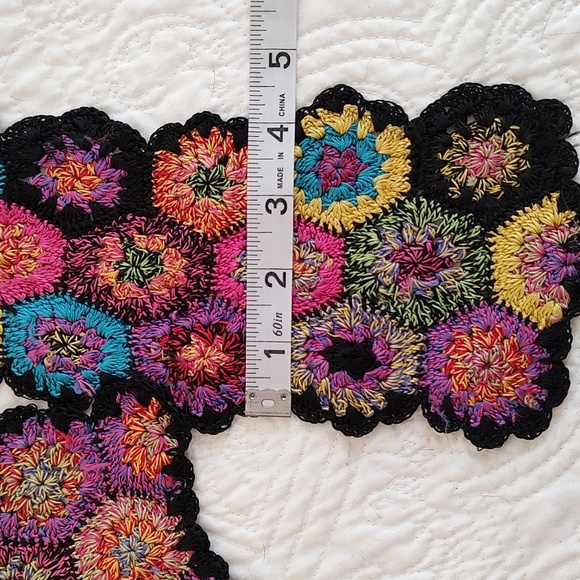 Handmade Colorful Crochet Silky Yarn Scarf - Picture 5 of 7